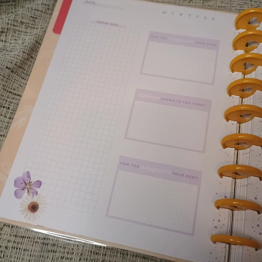 Happy Planner Pressed Florals Classic Inspiration Guided Journal 80 Sheets New